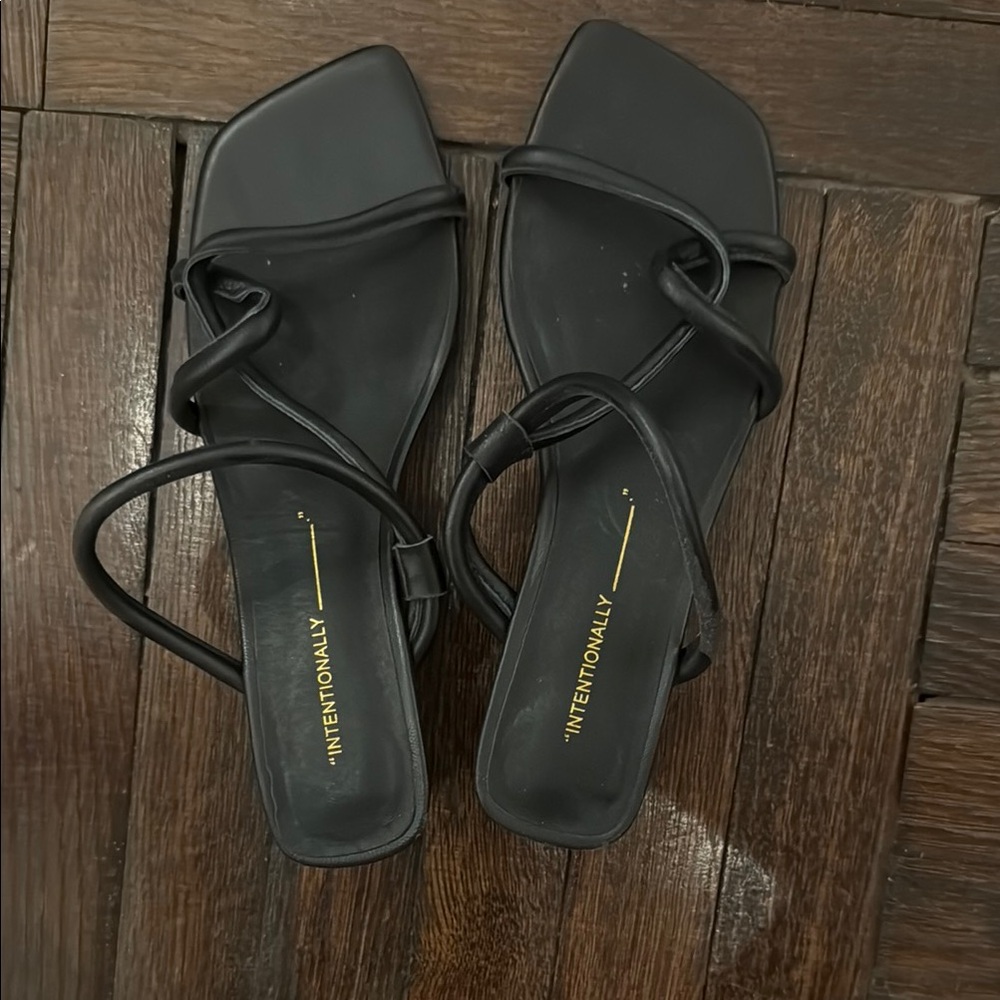 INTENTIONALLY BLANK Black Minimalist Sandals